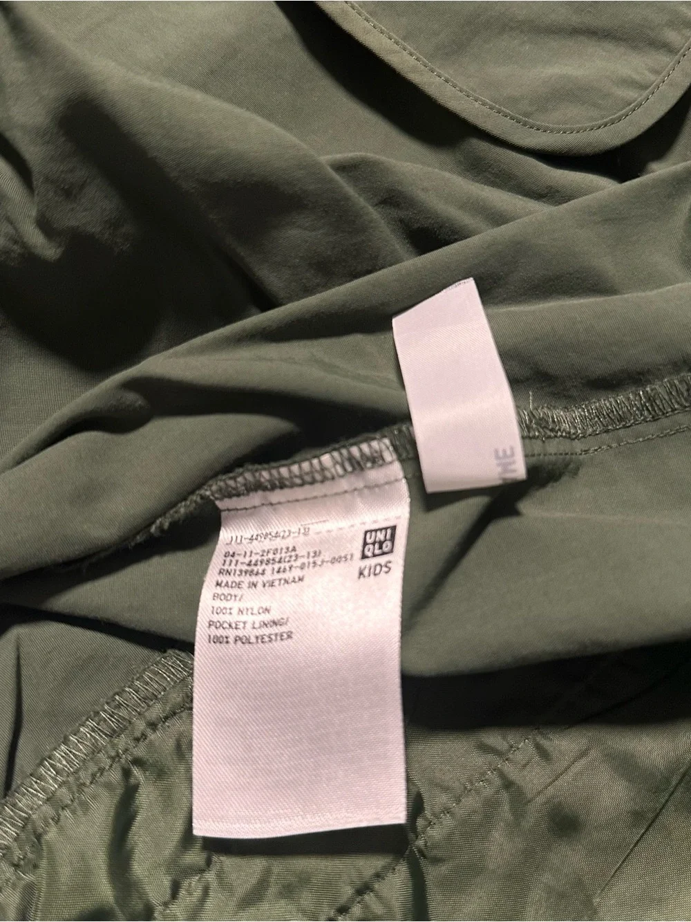 Uniqlo pocketable Olive Hooded Windbreaker Parka Jacket